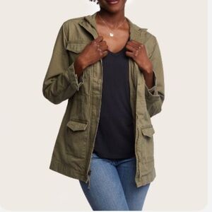 Able Women's Franklin Utility Jacket Olive Green Size 2X 100% Cotton